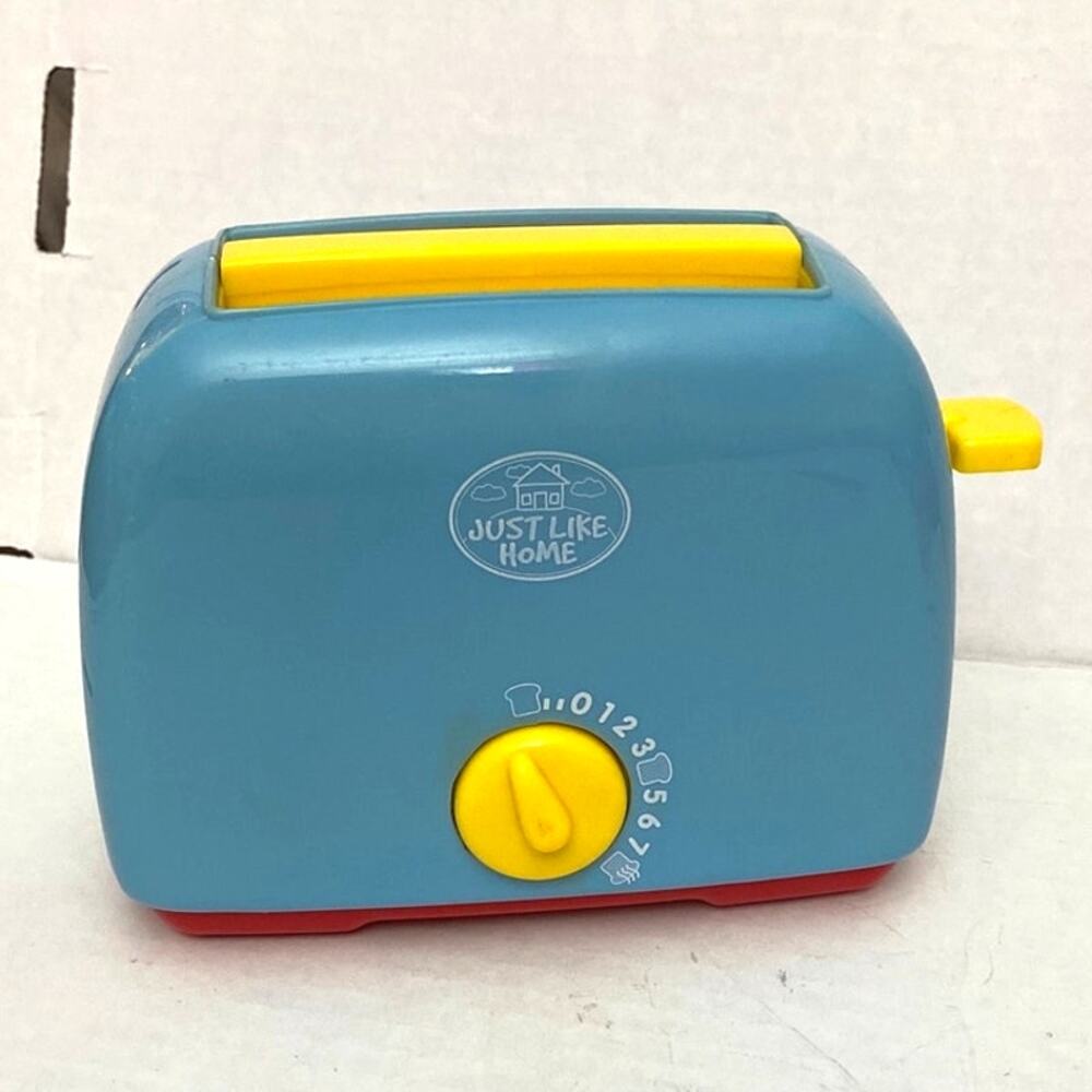 Kids Pretend Play Toy Blue Yellow Toaster Kitchen Just Like Home Preschool timer